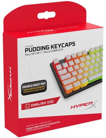 Gaming keycaps full set hyperx pudding us layout white pbt