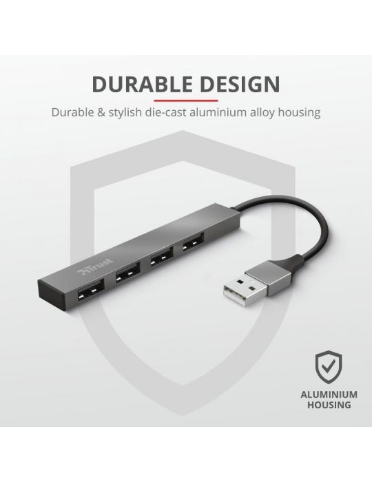 Adaptor trust halyx aluminium 4-port mini usb hub  specifications general Trust - 1