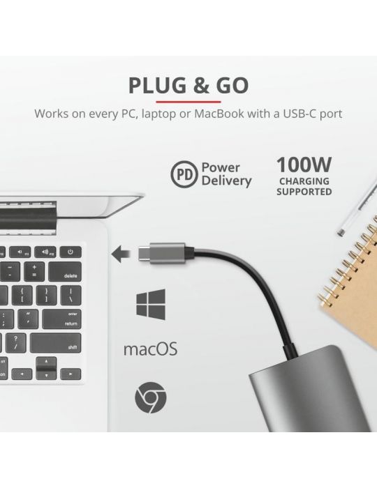 Adaptor trust dalyx 7-in-1 usb-c multiport adapter  specifications general storable Trust - 1