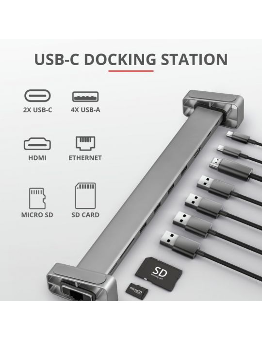 Adaptor trust dalyx aluminium 10-in-1 usb-c multi-port dock  specifications general Trust - 1