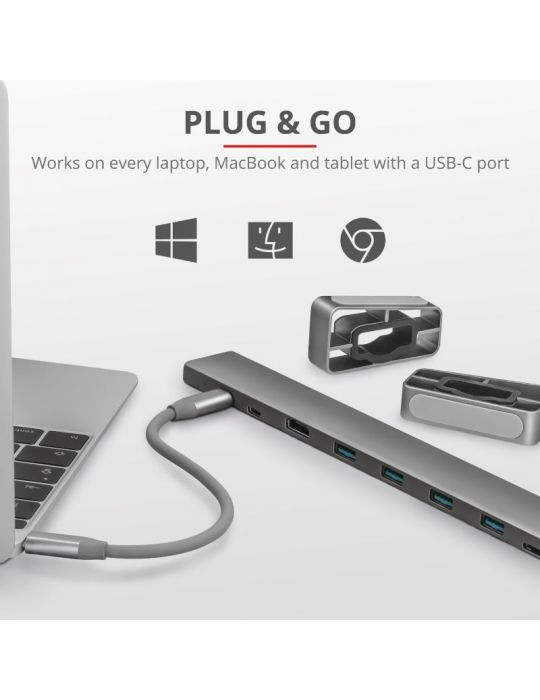 Adaptor trust dalyx aluminium 10-in-1 usb-c multi-port dock  specifications general Trust - 1