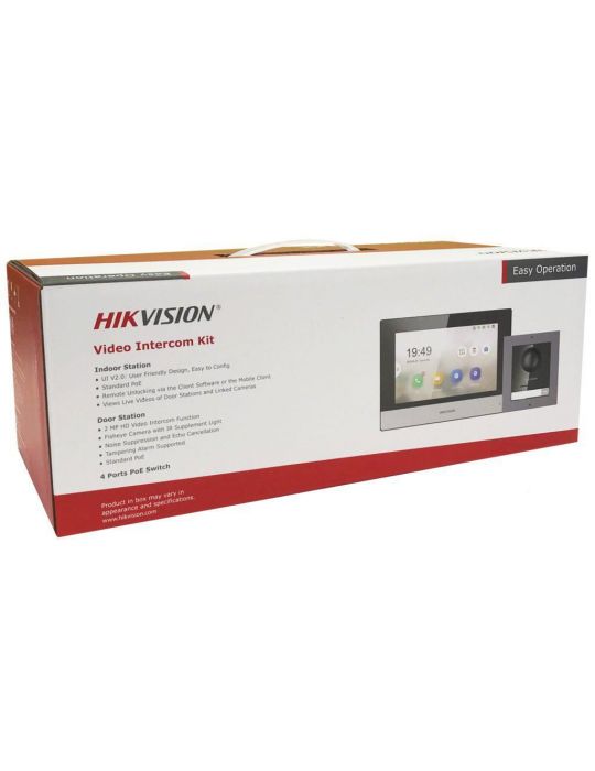 Kit videointercom ip hikvision ds-kis602 componenta kit: 1 x post Hikvision - 1