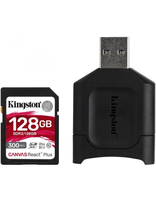 Card reader kingston react plus + sd reader 128gb capacity: Kingston - 1